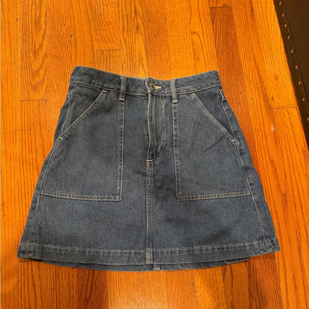 Gap Denim A-Line Mini Skirt in Dark Blue